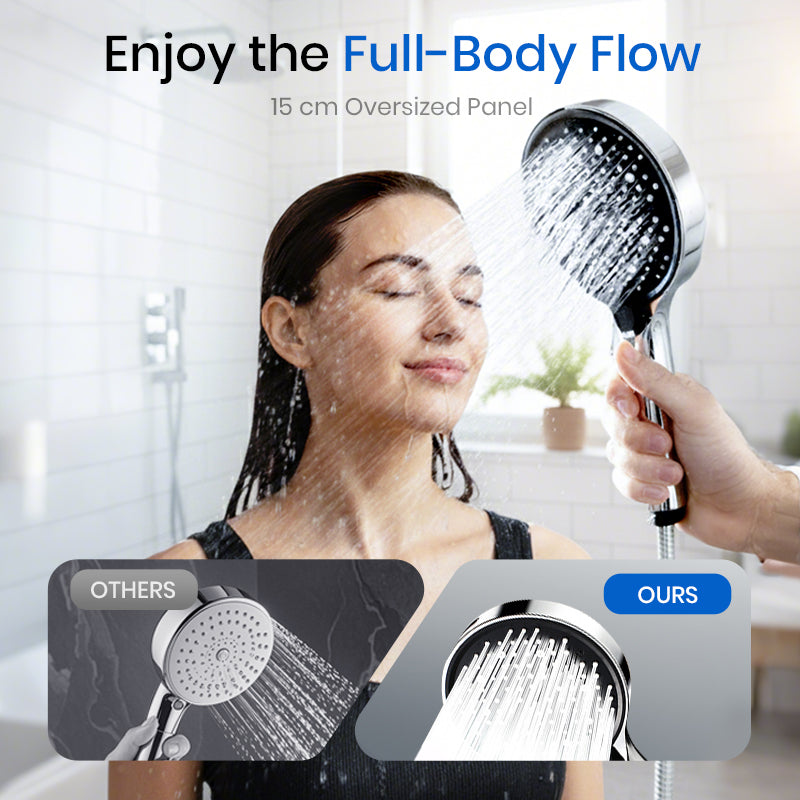 🚿High-Pressure Adjustable Rainfall Shower Head - 360° Adjustable Angle, Easy-Clean Nozzles & Universal Fit for Refreshing Showers💦📦