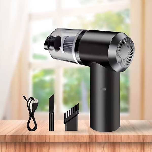 2-in-1 Handheld Vacuum & Air Duster – Wireless Car & Home Cleaner