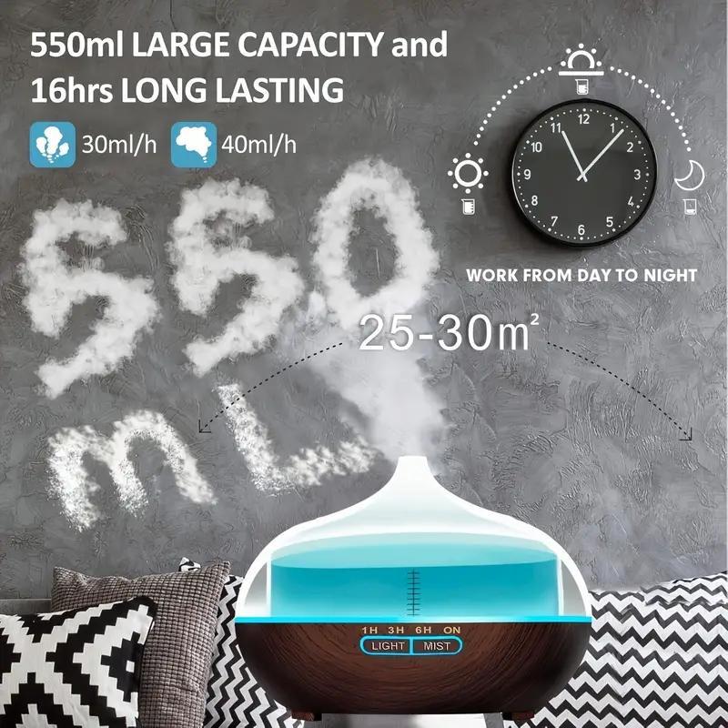 Essential Oil Diffuser Humidifier with Remote Control（Equipped with three bottles of plant-based essential oil）