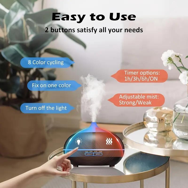 Essential Oil Diffuser Humidifier with Remote Control（Equipped with three bottles of plant-based essential oil）